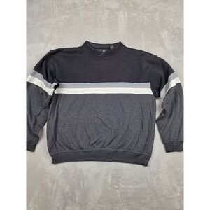 Vintage M.E. Sport Sweatshirt Mens L Gray Colorblock Crewneck Pullover